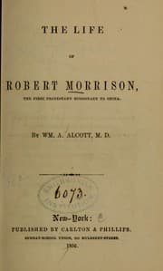 Tapa de The life of Robert Morrison, first missionary to China