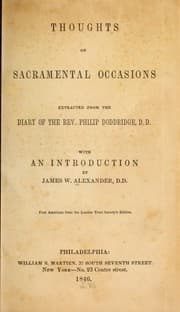 Tapa de Thoughts on sacramental occasions extracted from the diary of the Rev. Philip Doddridge, D. D