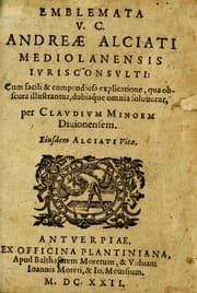 Tapa de Emblemata V.C. Andreae Alciati Mediolanensis iurisconsulti