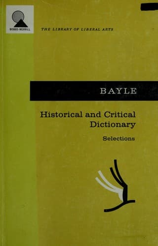 Tapa de Historical and critical dictionary