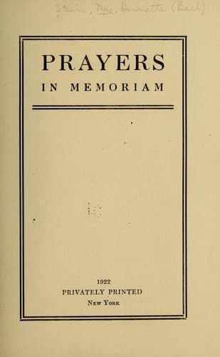 Tapa de Prayers in memoriam