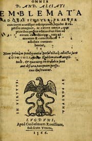 Tapa de Omnia D. And. Alciati emblemata