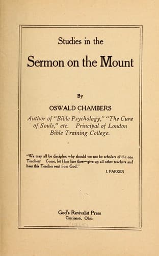 Tapa de Studies in the Sermon on the Mount