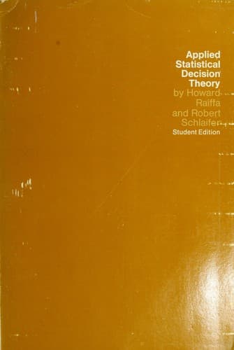 Tapa de Applied statistical decision theory