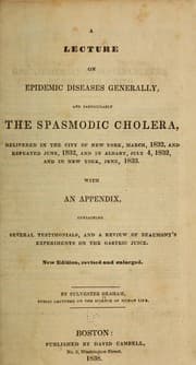 Tapa de A lecture on epidemic diseases generally, and particularly the spasmodic cholera