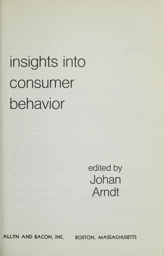 Tapa de Insights into consumer behavior