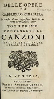 Tapa de Delle opere di Gabbriello Chiabrera