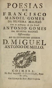 Tapa de Poesias de Francisco Manoel Gomes da Silveira Malhaõ ..