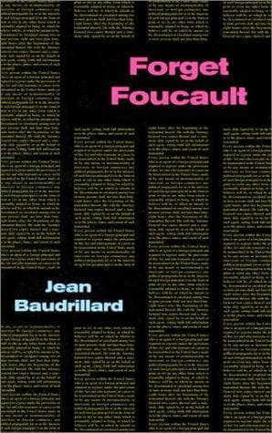 Tapa de Forget Foucault (Semiotext(e) / Foreign Agents)