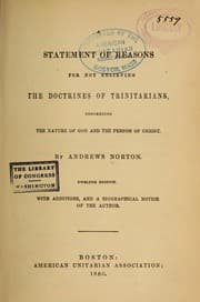 Tapa de A statement of reasons for not believing the doctrines of Trinitarians, concerning the nature of God and the person of Christ