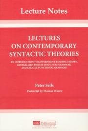 Tapa de Lectures on contemporary syntactic theories