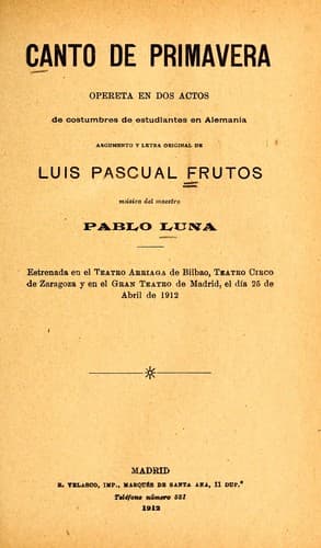 Tapa de Canto de primavera
