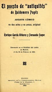 Tapa de El puesto de "antiquités" de Baldomero Pagés