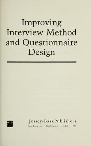 Tapa de Improving interview method and questionnaire design