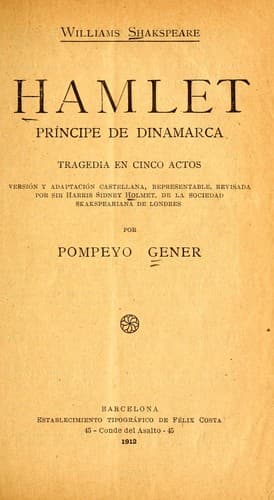 Tapa de Hamlet, príncipe de Dinamarca