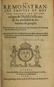Tapa de Les remonstrances faictes av Roy loys vnzieme, svr les priuileges de l'Eglise Gallicane, & les plainctifs & doleances du peuple. ...