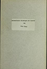 Tapa de Mathematische Grundlagen der Genetik