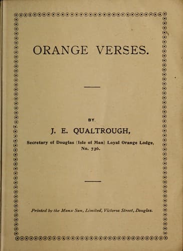 Tapa de Orange verses