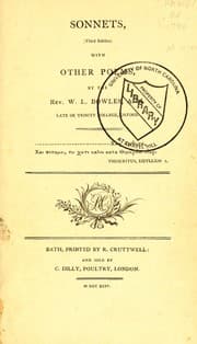 Tapa de Sonnets, with other poems