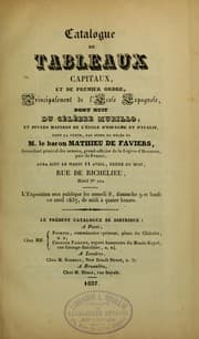 Tapa de Catalogue de tableaux capitaux, et de premier ordre, principalement de l'©♭cole espagnole, dont huit du c©♭l©♭bre Murillo, et divers ma©ʾtres de l'©♭cole d'Espagne et d'Italie