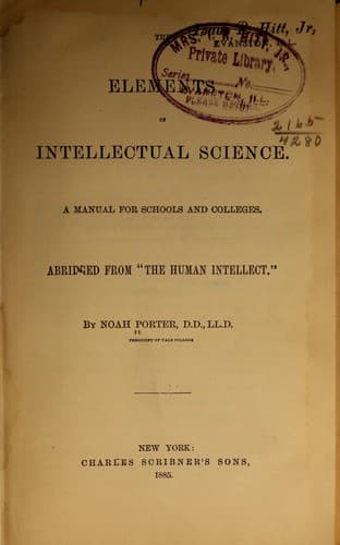 Tapa de The elements of intellectual science