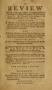 Tapa de A review of a late publication, intitled, A compendious view of the religious system maintained by the Synod of Relief, &c. By Patrick Hutchison, A.M. Minister of the Gospel in St. Ninians