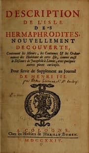 Tapa de Description de l'isle des hermaphrodites, nouvellement decouverte