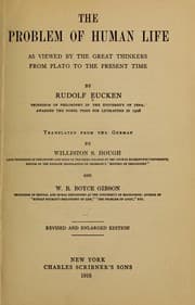 Tapa de The problem of human life as viewed by the great thinkers from Plato to the present time