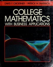 Tapa de College mathematics with business applications