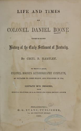 Tapa de Colonel Boone's autobiography