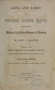 Tapa de Colonel Boone's autobiography