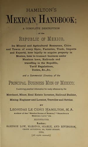 Tapa de Hamilton's Mexican handbook