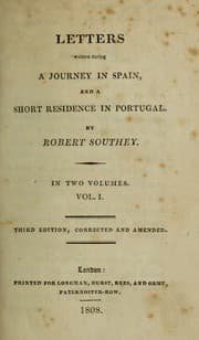 Tapa de Letters written during a journey in Spain, and a short residence in Portugal
