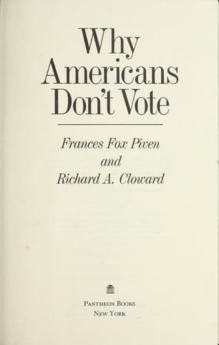 Tapa de Why Americans don't vote