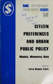Tapa de Citizen preferences and urban public policy