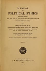 Tapa de Manual of political ethics