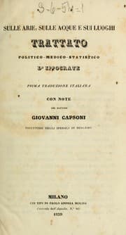Tapa de Sulle arie, sulle acque e sui luoghi