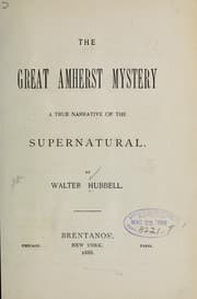 Tapa de The great Amherst mystery