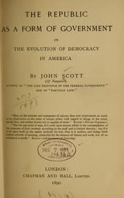 Tapa de The republic as a form of government; or, The evolution of democracy in America