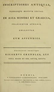 Tapa de Inscriptiones antiquae, pleraeque nondum editae, in Asia Minori et Graecia, praesertim Athenis collectae