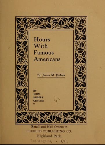 Tapa de Dr. James M. Peebles