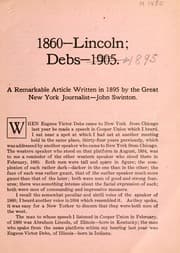 Tapa de 1860--Lincoln ; Debs--1905
