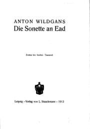 Tapa de Die Sonette an Ead
