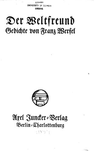Tapa de Der Weltfreund