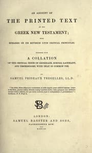 Tapa de An account of the printed text of the Greek New Testament