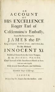 Tapa de An account of His Excellence Roger Earl of Castlemaine's embassy