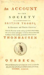 Tapa de An account of the Society for the encouragement of the British troops, in Germany and North America