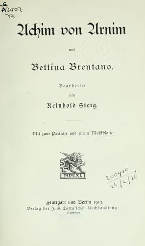 Tapa de Achim von Arnim
