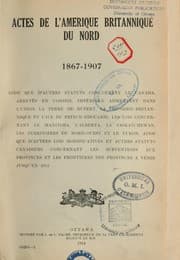 Tapa de Actes de l'Amérique britannique du Nord, 1867-1907
