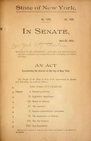 Tapa de An act constituting the charter of the city of New York ...